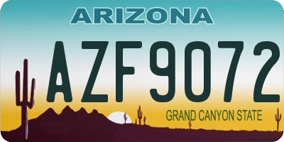 AZ license plate AZF9072