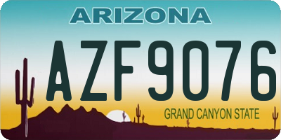AZ license plate AZF9076