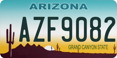 AZ license plate AZF9082