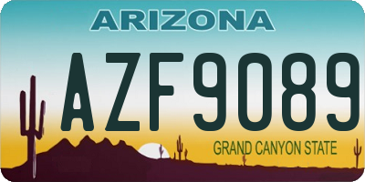 AZ license plate AZF9089