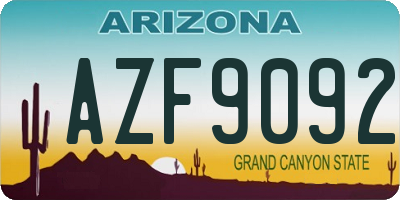 AZ license plate AZF9092