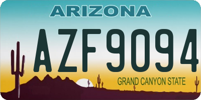 AZ license plate AZF9094