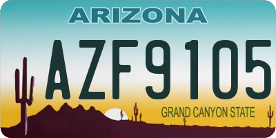 AZ license plate AZF9105