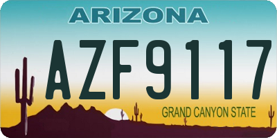 AZ license plate AZF9117