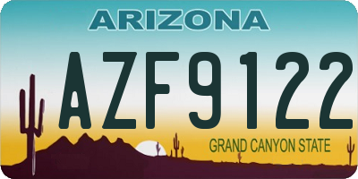 AZ license plate AZF9122