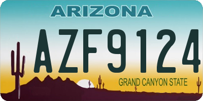 AZ license plate AZF9124