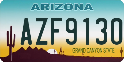 AZ license plate AZF9130