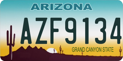 AZ license plate AZF9134