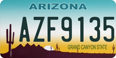 AZ license plate AZF9135