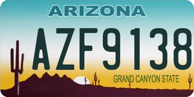 AZ license plate AZF9138