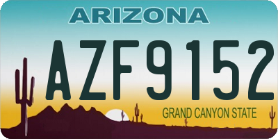 AZ license plate AZF9152