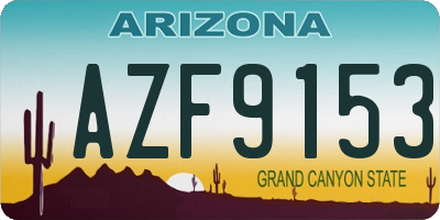 AZ license plate AZF9153
