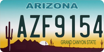 AZ license plate AZF9154