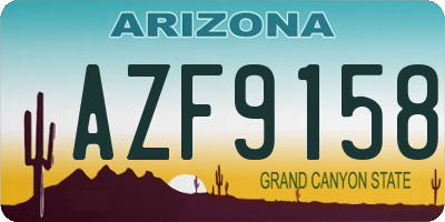 AZ license plate AZF9158
