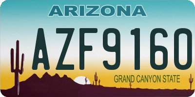 AZ license plate AZF9160