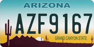 AZ license plate AZF9167