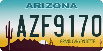 AZ license plate AZF9170