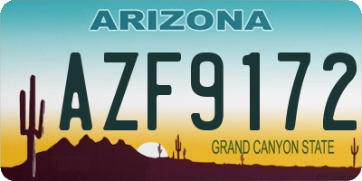 AZ license plate AZF9172