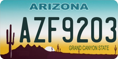 AZ license plate AZF9203