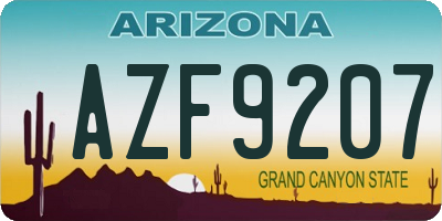 AZ license plate AZF9207