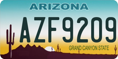 AZ license plate AZF9209