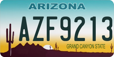 AZ license plate AZF9213