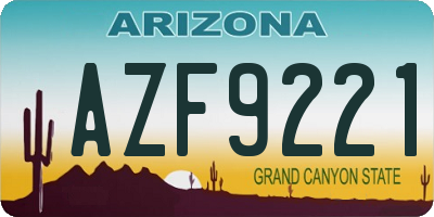 AZ license plate AZF9221