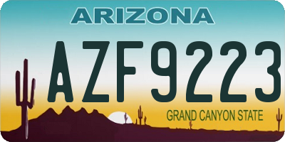 AZ license plate AZF9223