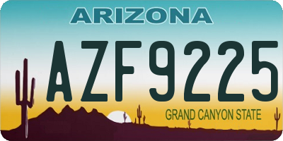 AZ license plate AZF9225