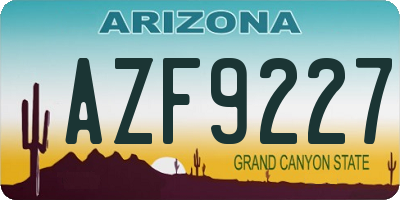 AZ license plate AZF9227