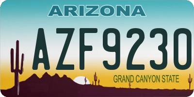 AZ license plate AZF9230