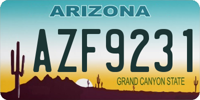 AZ license plate AZF9231