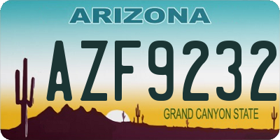 AZ license plate AZF9232