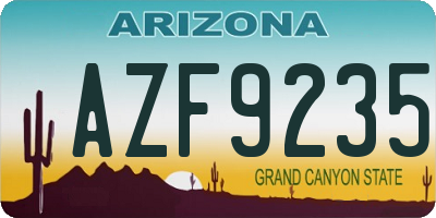 AZ license plate AZF9235