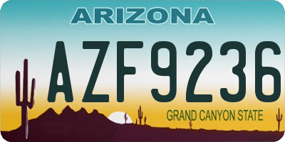 AZ license plate AZF9236