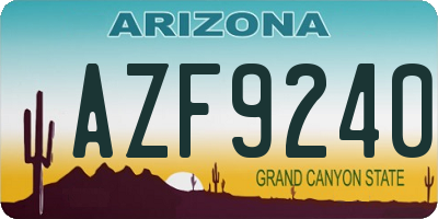 AZ license plate AZF9240