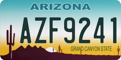 AZ license plate AZF9241
