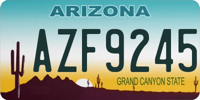 AZ license plate AZF9245