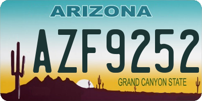 AZ license plate AZF9252