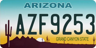 AZ license plate AZF9253