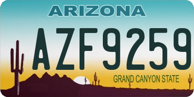 AZ license plate AZF9259