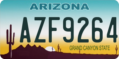 AZ license plate AZF9264