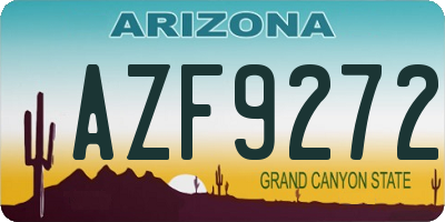 AZ license plate AZF9272