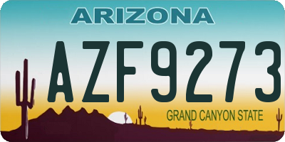 AZ license plate AZF9273