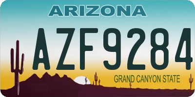 AZ license plate AZF9284