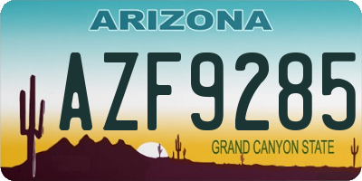 AZ license plate AZF9285