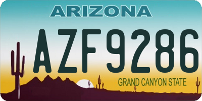 AZ license plate AZF9286