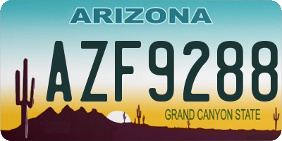 AZ license plate AZF9288