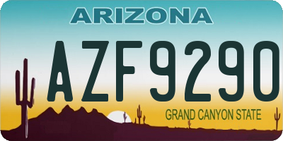 AZ license plate AZF9290