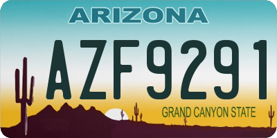 AZ license plate AZF9291